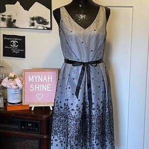 Silver & Black Glitter Cocktail Dress